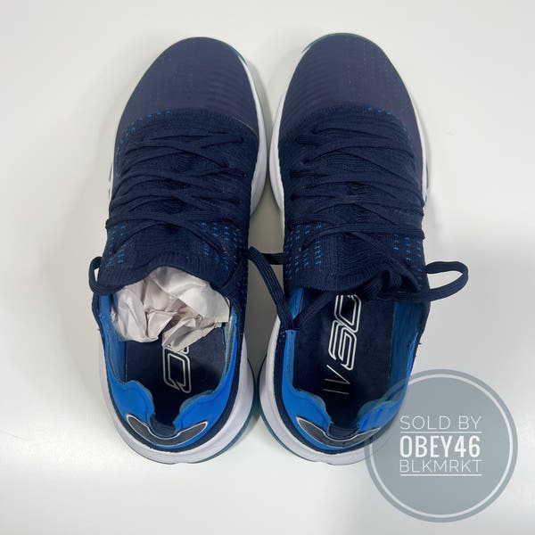 Under Armour Curry 4 Low Deep Navy Blue/White Sample 9.5  display picture 2