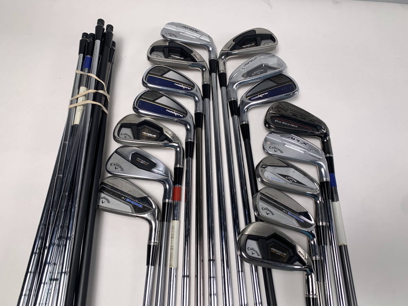 Callaway Fitting Iron Whole Sale Golf Club Lot of 15 - 7 irons + 15 extra shafts