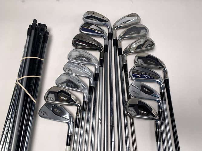 Callaway Fitting Iron Whole Sale Golf Club Lot of 15 - 7 irons + 15 extra shafts
