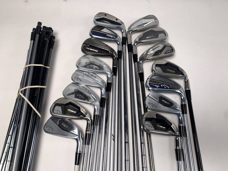 Callaway Fitting Iron Whole Sale Golf Club Lot of 15 - 7 irons + 15 extra shafts