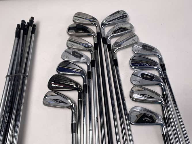 Callaway Fitting Iron Whole Sale Golf Club Lot of 15 - 7 irons + 15 extra shafts