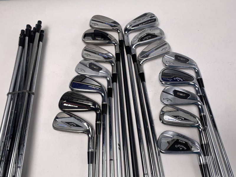 Callaway Fitting Iron Whole Sale Golf Club Lot of 15 - 7 irons + 15 extra shafts