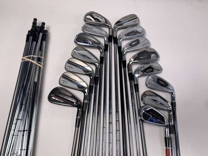 Callaway Fitting Iron Whole Sale Golf Club Lot of 15 - 7 irons + 15 extra shafts