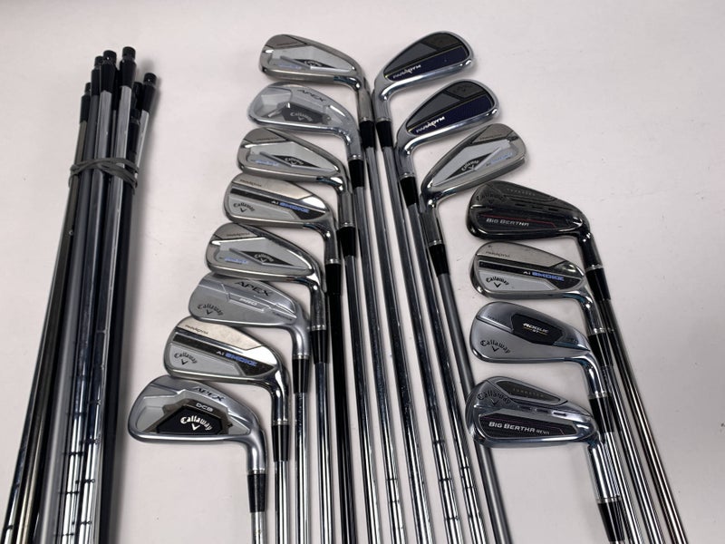 Callaway Fitting Iron Whole Sale Golf Club Lot of 15 - 7 irons + 15 extra shafts