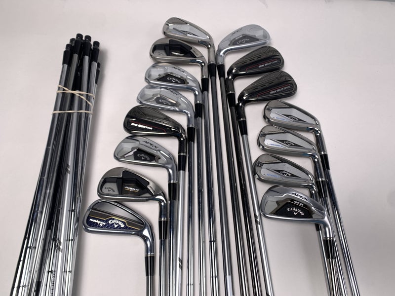 Callaway Fitting Iron Whole Sale Golf Club Lot of 15 - 7 irons + 15 extra shafts