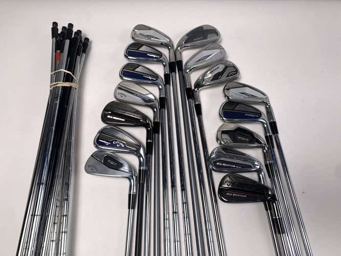 Callaway Fitting Iron Whole Sale Golf Club Lot of 15 - 7 irons + 15 extra shafts