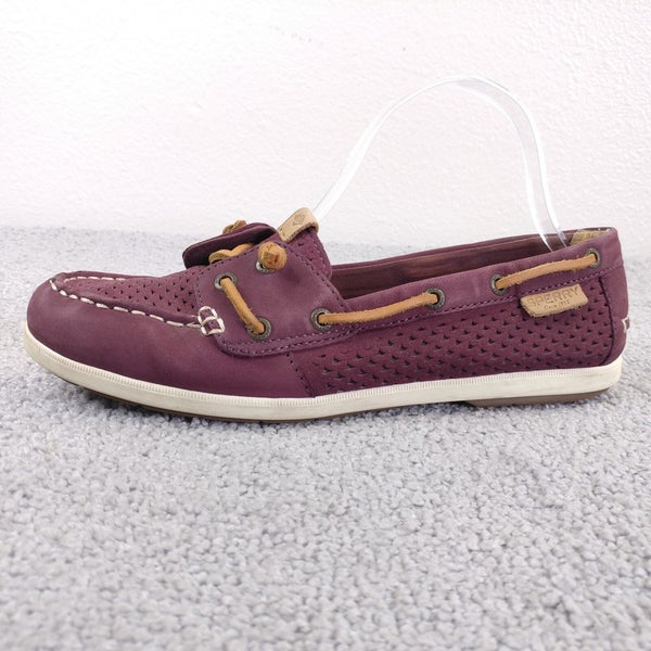 Sperry Top-Sider Coil Ivy Womens Size 8 Boat Shoes Purple Perforated Leather