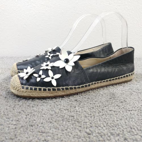Michael Michael Kors Lola Size 7 Shoes Slip On MK Flats Black Floral Espadrille