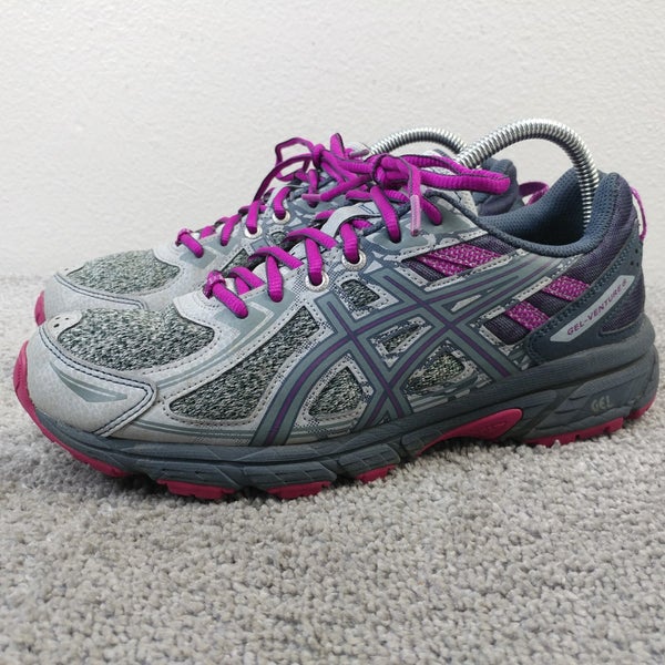 Asics Gel Venture 6 Womens Size 9 Running Shoes Gray Purple Athletic Sneakers