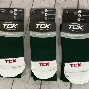 TCK MULTISPORT proDRI Performance Athletic Socks Dark Green White XS 3-Pack