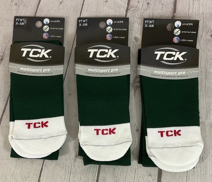 TCK MULTISPORT proDRI Performance Athletic Socks Dark Green White XS 3-Pack