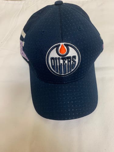 Edmonton Oilers Hockey Fights Cancer Fitted Hat
