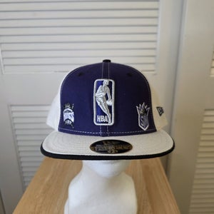 Vintage NWS Sacramento Kings Three Logo New Era 59fifty 7 1/2 NBA
