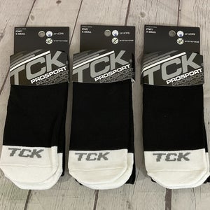 TCK PROSPORT proDRI Durable Performance Athletic Socks Black White XS 3-Pack