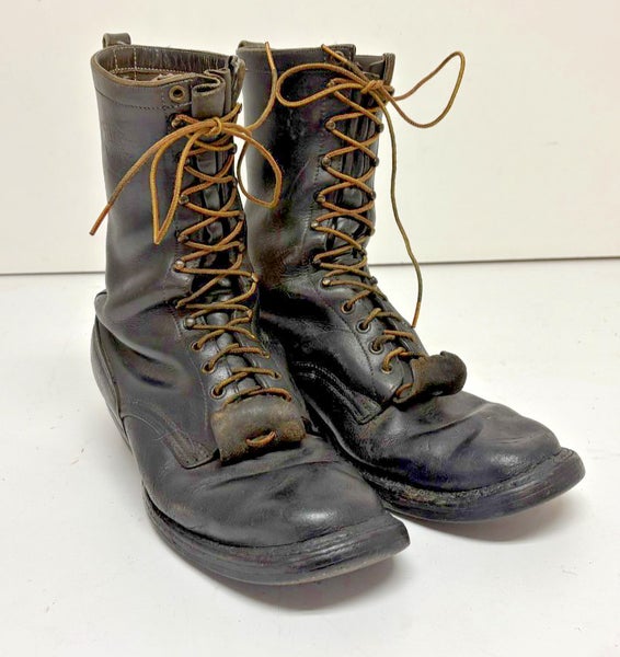 Vintage Whites Spokane WA Rugged Black Leather Logger Boots Biltrite Soles US 12