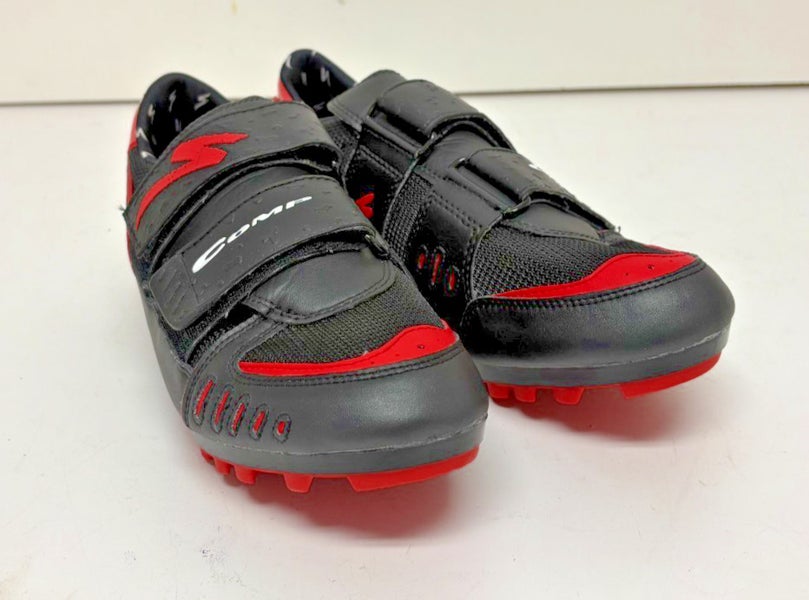 RARE Vintage Specialized Comp Mountain Bike Shoes Black/Red US 11.5 EU 45 NEW