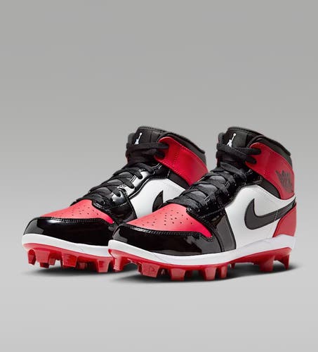 Red Men's Size M 10.5 (W 11.5) Nike Air Jordan High Top Molded Cleats (New)