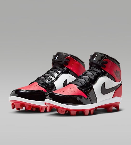Red Men's Size M 10.5 (W 11.5) Nike Air Jordan High Top Molded Cleats (New)
