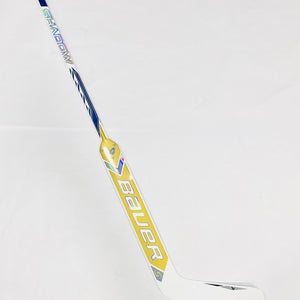 New 25" Bauer Supreme Shadow Pro Stock Goalie Stick (white/gold/blue) - Regular, P31 Round