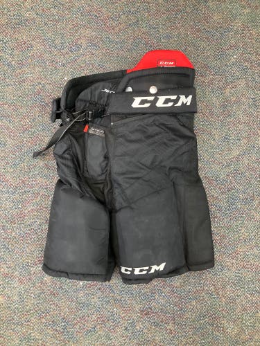 Black Junior Medium CCM JetSpeed FT485 Hockey Pants (Used)