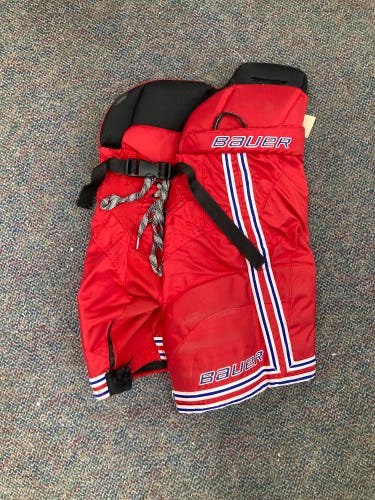 Red Junior Medium Bauer Nexus Hockey Pants (Used)