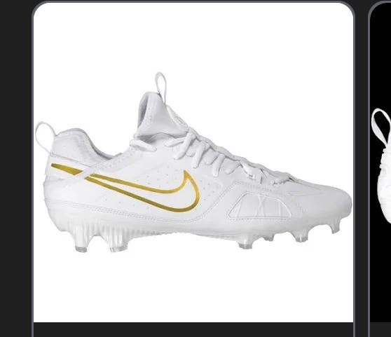 White Men's Size M 12.5 (W 13.5) Adult Nike Huarache 9 Varsity Lax Low Top (New)