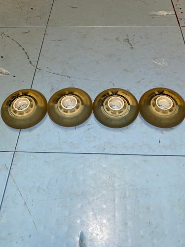 Lightly used Rink Rat Hornet Blue Split Wheels 76mm