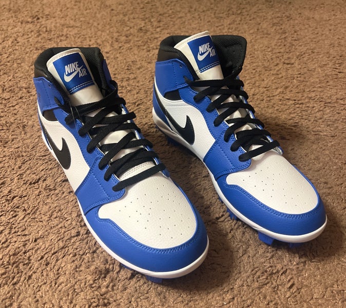 NEW Nike Air Jordan 1 Retro MCS Baseball Cleats Game Royal Size 12 AV5354-411