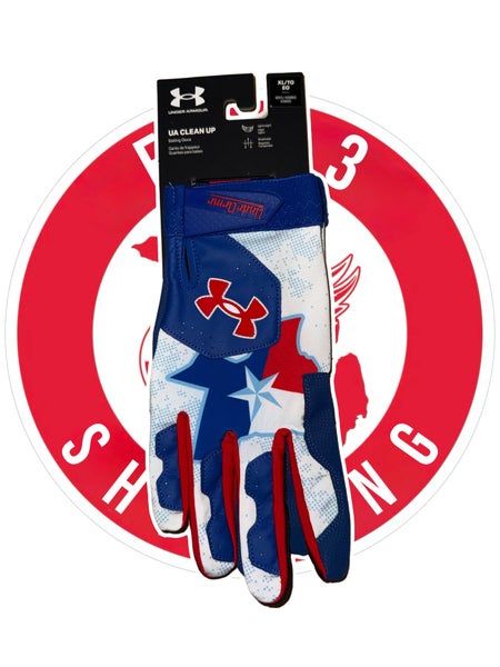 NWT Men's XL Under Armour Clean Up Stars/Texas Flag Batting Gloves