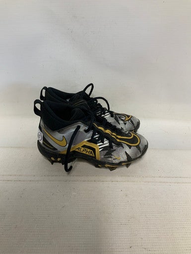 Used Nike ALPHA BB/SB Cleats Black And Gold Youth 13.0 11823-S000036314