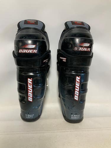 Used Bauer SUPREME 3000 Senior Shin Guards Black 15" 11823-S000036312