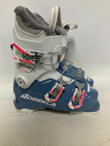 Used Nordica SPEED MACHINE 3 Girls DH Ski Boot Carolina Blue 200 MP - Y13.5 11823-S000036295