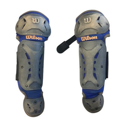 Used Wilson INTERMEDIATE SHIN GUARDS Catchers Leg Guards Royal Blue Junior 11760-S000084398