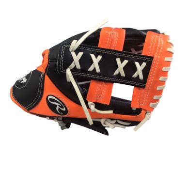 Used Rawlings PLAYERS SERIES PL110NO BB/SB Glove RH Throw Black And Orange 11" 11760-S000084599