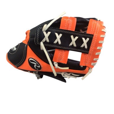 Used Rawlings PLAYERS SERIES PL110NO BB/SB Glove RH Throw Black And Orange 11" 11760-S000084599