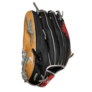 Used Rawlings R9 SERIES BB/SB Glove RH Throw Black And Orange 12" 11760-S000084507
