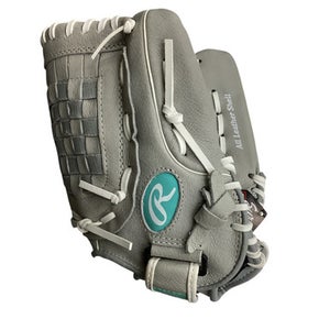 Used Rawlings SURE CATCH SCSB1105M RHT RH Throw Fastpitch Gloves Grey 11" 11760-S000084488