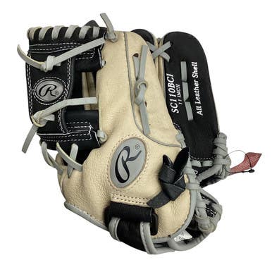 Used Rawlings SURE CATCH - TROUT BB/SB Glove RH Throw Black And Tan 11" 11760-S000084474