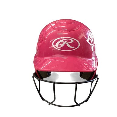 Used Rawlings 6 1/4 - 6 7/8 Batting Helmet w/Mask Pink MD 11760-S000083625