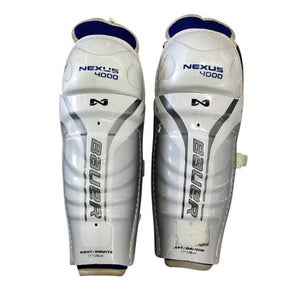 Used Bauer NEXUS 4000 Junior Shin Guards White 11" 11760-S000083619