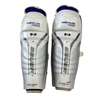 Used Bauer NEXUS 4000 Junior Shin Guards White 11" 11760-S000083619