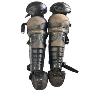 Used Rawlings JUNIOR LEG GUARDS Catchers Leg Guards Black Junior 11760-S000085077