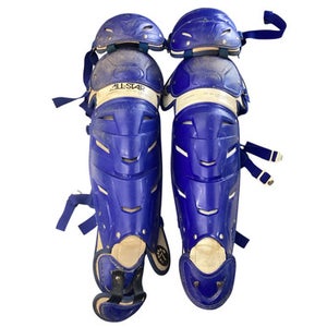 Used All-Star LG30WPRO SHIN GUARDS Catchers Leg Guards Royal Blue Adult 11760-S000084930
