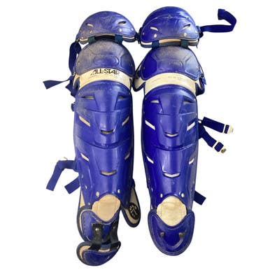 Used All-Star LG30WPRO SHIN GUARDS Catchers Leg Guards Royal Blue Adult 11760-S000084930