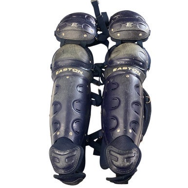 Used Easton INTERMEDIATE SHIN GUARDS Catchers Leg Guards Navy Blue Intermed 11760-S000084928