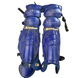 Used Wilson INTERMEDIATE SHIN GUARDS Catchers Leg Guards Royal Blue Intermed 11760-S000084925