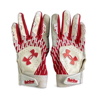 Used Under Armour BB/SB Batting Gloves Red SM 11760-S000084832
