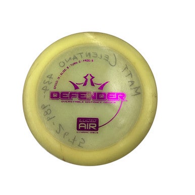 Used Dynamic Discs LUCID AIR DEFENDER Disc Golf Driver Yellow 11760-S000084739