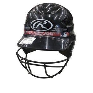 Used Rawlings SOFTBALL HELMET Batting Helmet w/Mask Black MD 11760-S000084717