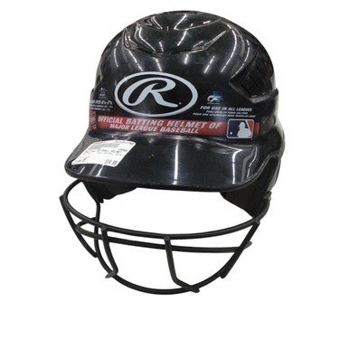 Used Rawlings SOFTBALL HELMET Batting Helmet w/Mask Black MD 11760-S000084717